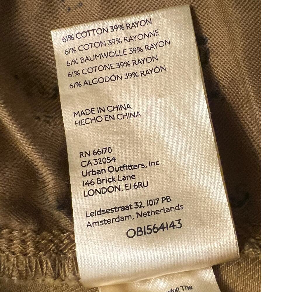 Pilcro Low-Rise Wide Leg Column Pants 27 mustard yellow Boho chic 70's Preppy - Picture 10 of 10